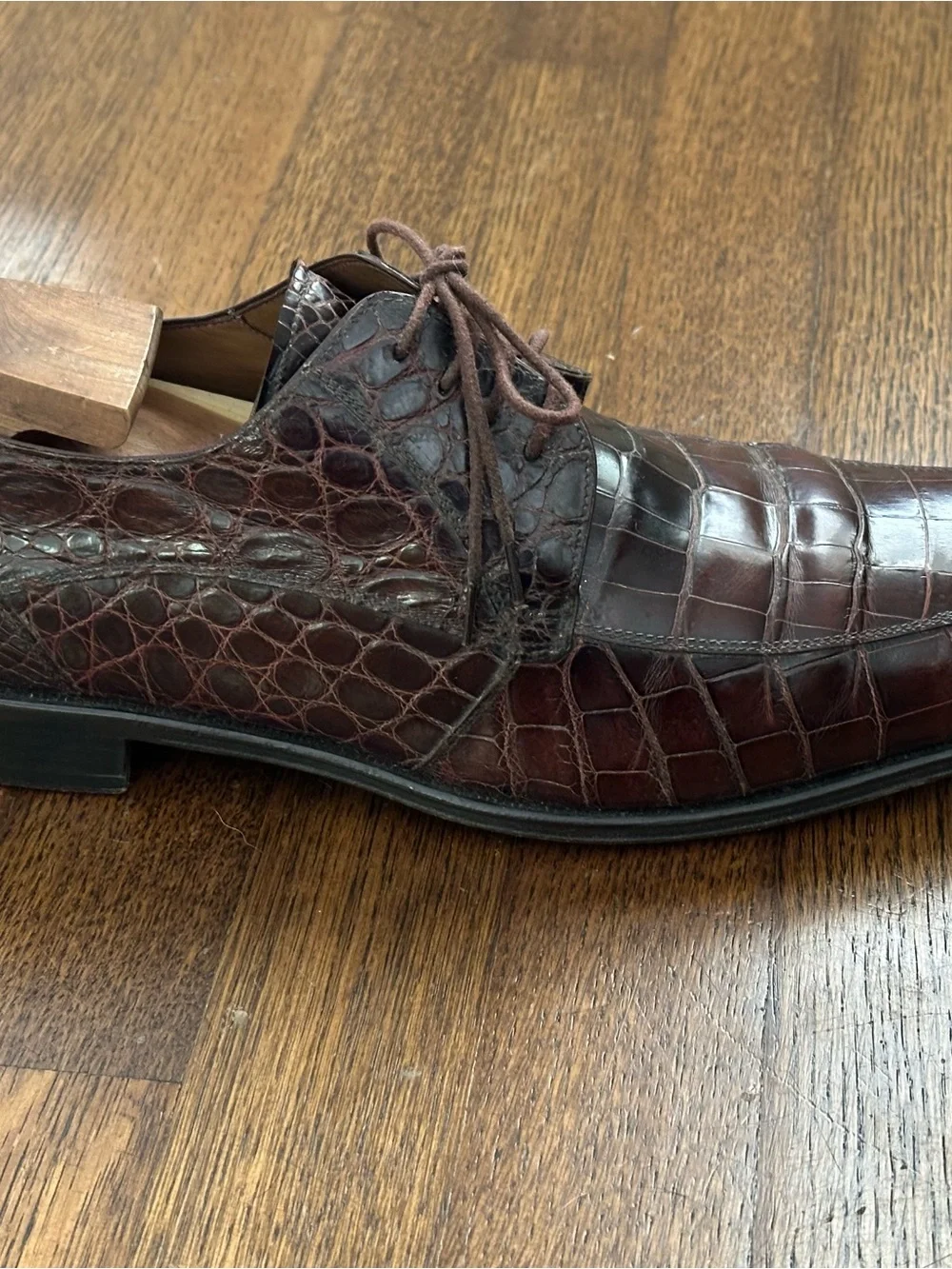 Men's Mezlan Brown Genuine Crocodile Derby Shoes